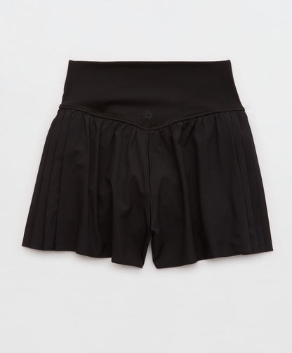 Short OFFLINE pleated flowy - negro
