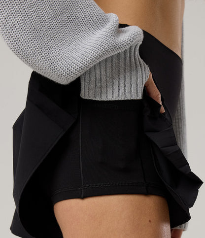 Short OFFLINE pleated flowy - negro