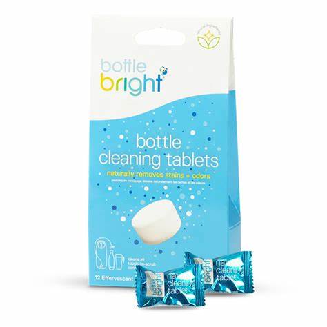 Bottle Bright - pastillas para limpiar botellas, bolsas de hidratacion, etc. Amigable con el medio ambiente