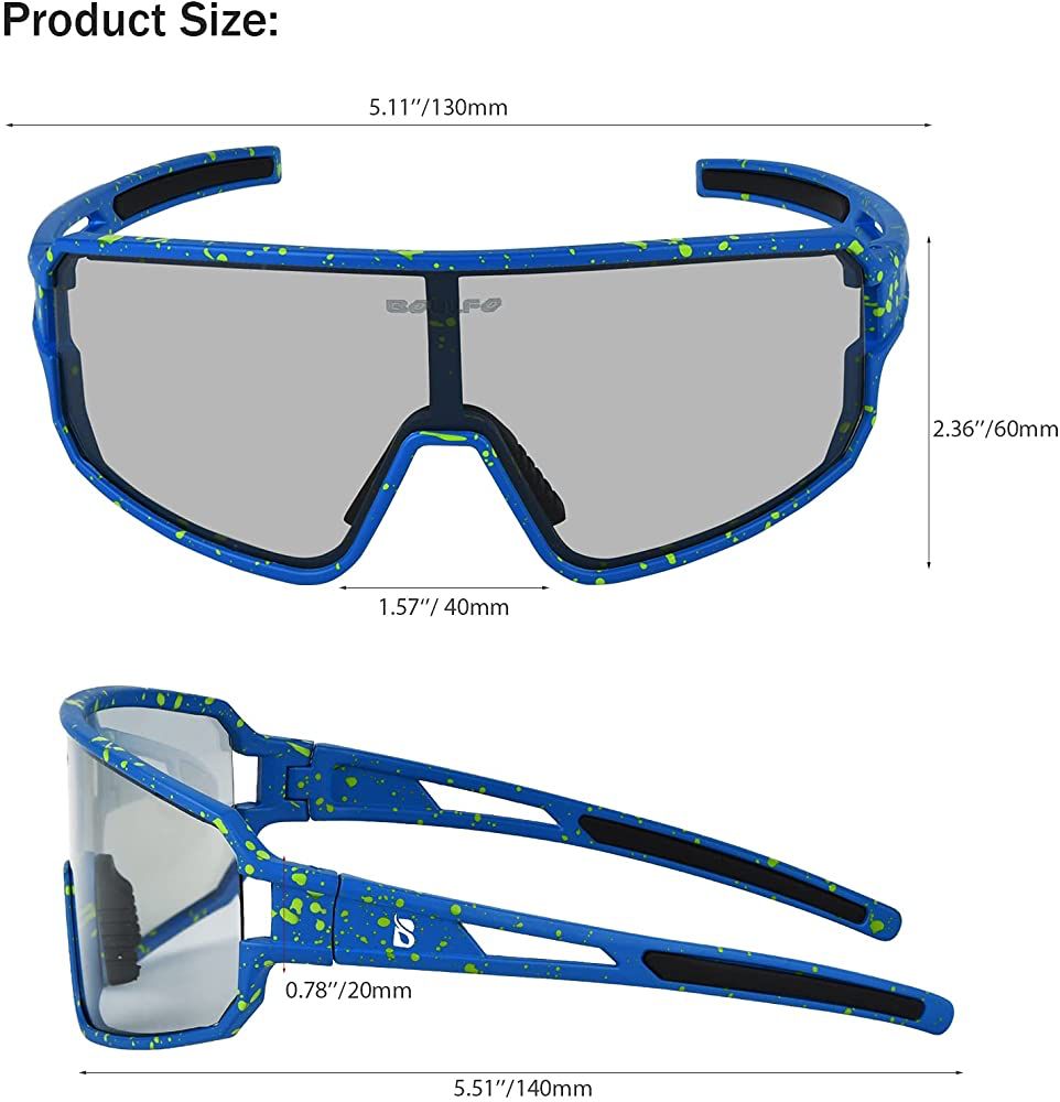 Anteojos de sol lente fotocromático-polarizado, marco azul marino